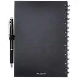 Santhome Eternity Reusable Notebook & Pen Set Black Back